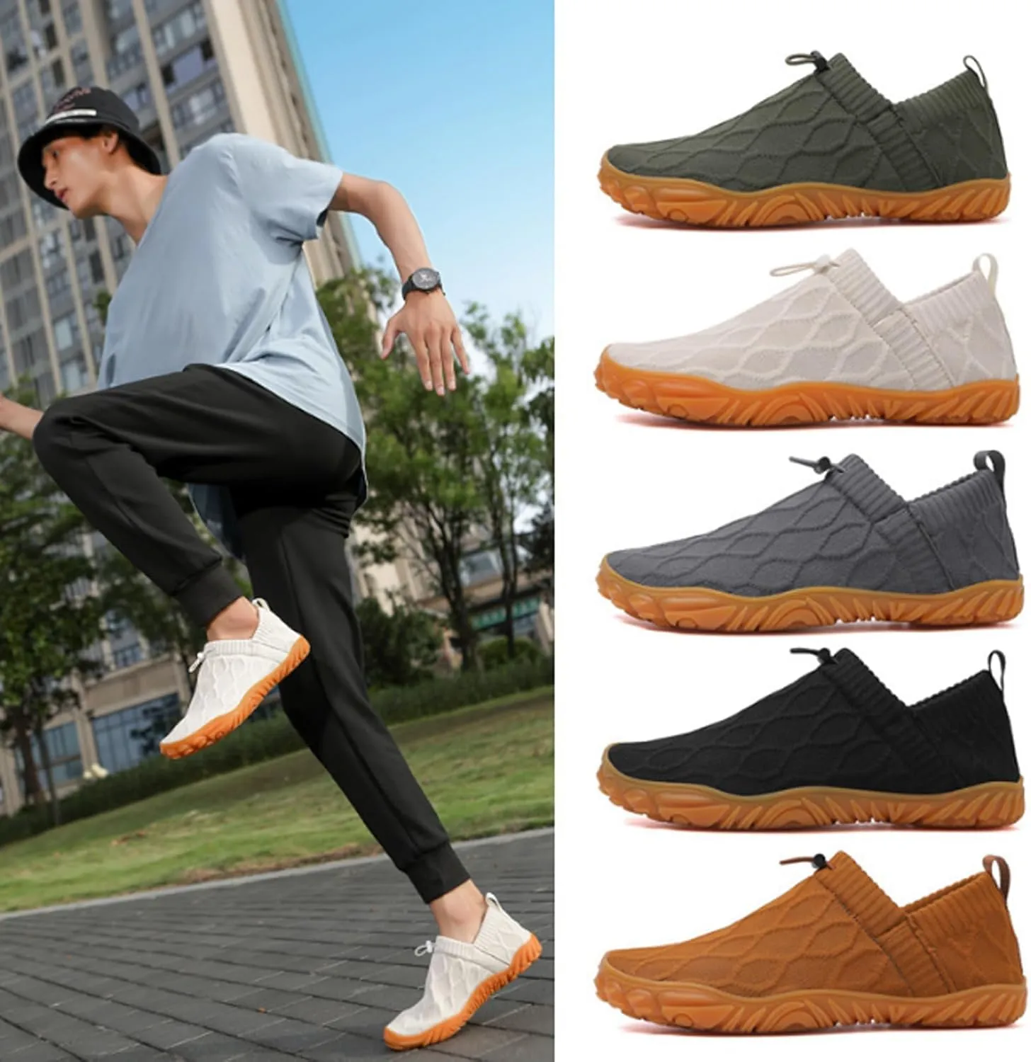 Vallova's Bearprodo Supercomfort Sweatwick Slip-On Shoes, Barefoot Trail Running Hike Shoes