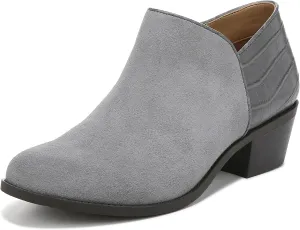 Vionic Marissa Short Bootie, Black Suede Crocodile Print, 5, Medium
