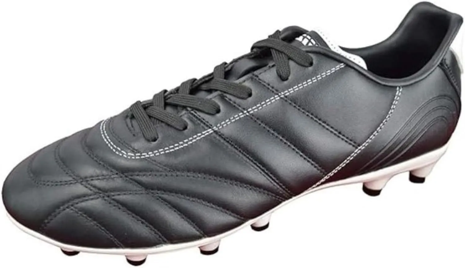 Vizari Premium Leather Soccer Cleats for Men & Women Classico Football FG Shoes  TPU Studs, Wide Fit, Durable Comfort, Black Cleats, Size - 6.5-13 (Unisex)
