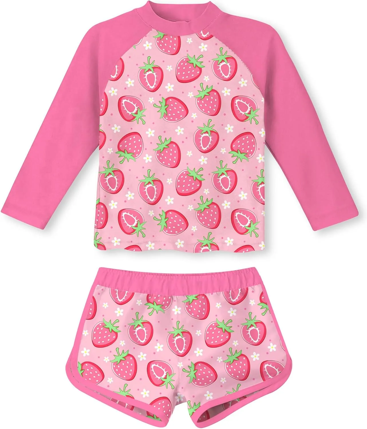 Vogseek Girls Rash Guard Two Pieces Swimsuit Long Sleeve Bathing Suit for 3-10 Years