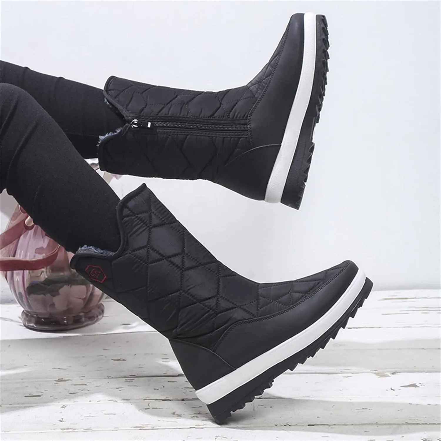 Waterproof Winter Boots Women Wide Snow Boots for Women Cute Ankle Extra Wide Width Women's Winter Boots Outdoor Boots Women 9.5 Botas Para El Frio De Mujer Largas