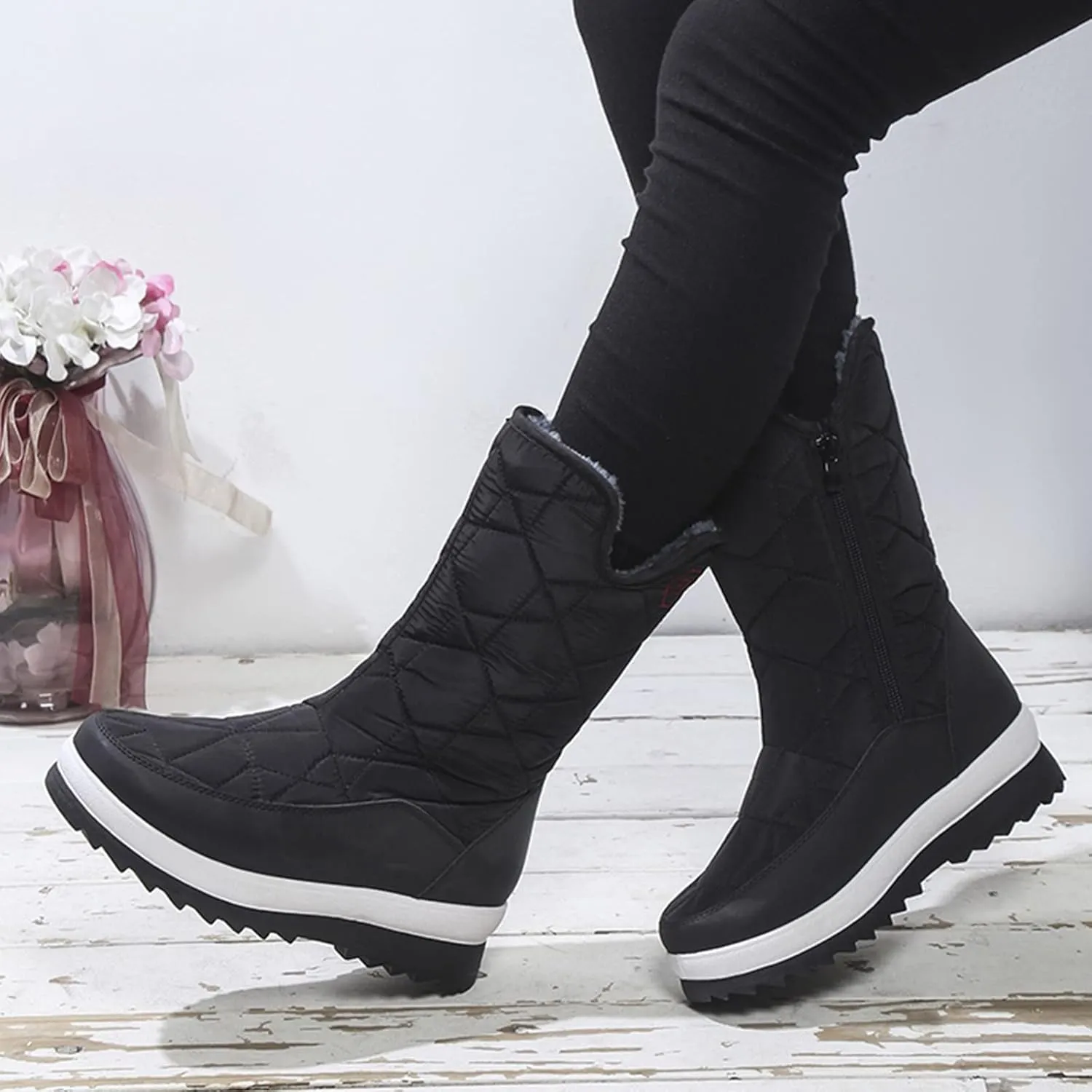Waterproof Winter Boots Women Wide Snow Boots for Women Cute Ankle Extra Wide Width Women's Winter Boots Outdoor Boots Women 9.5 Botas Para El Frio De Mujer Largas