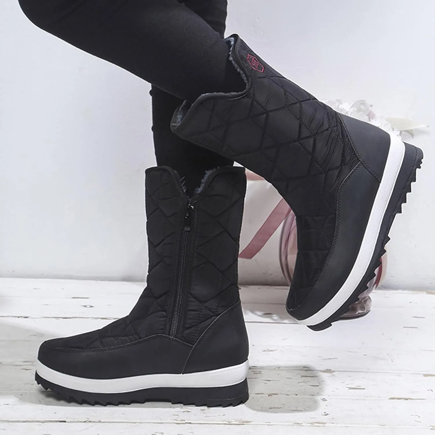 Waterproof Winter Boots Women Wide Snow Boots for Women Cute Ankle Extra Wide Width Women's Winter Boots Outdoor Boots Women 9.5 Botas Para El Frio De Mujer Largas