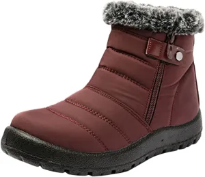 Winter Ankle Boots for Women Waterproof Snow Womens Black Snow Boots Ankle Snow Boots Size 7 Women Fur Boots Heels for Women Winter Botas Para Nieve Mujer