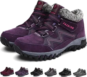 Winter Boots for Women Waterproof Non Slip, Warm Fur Lined Booties for Unisex, Thick Snow Boots, Outdoor Hiking Shoes