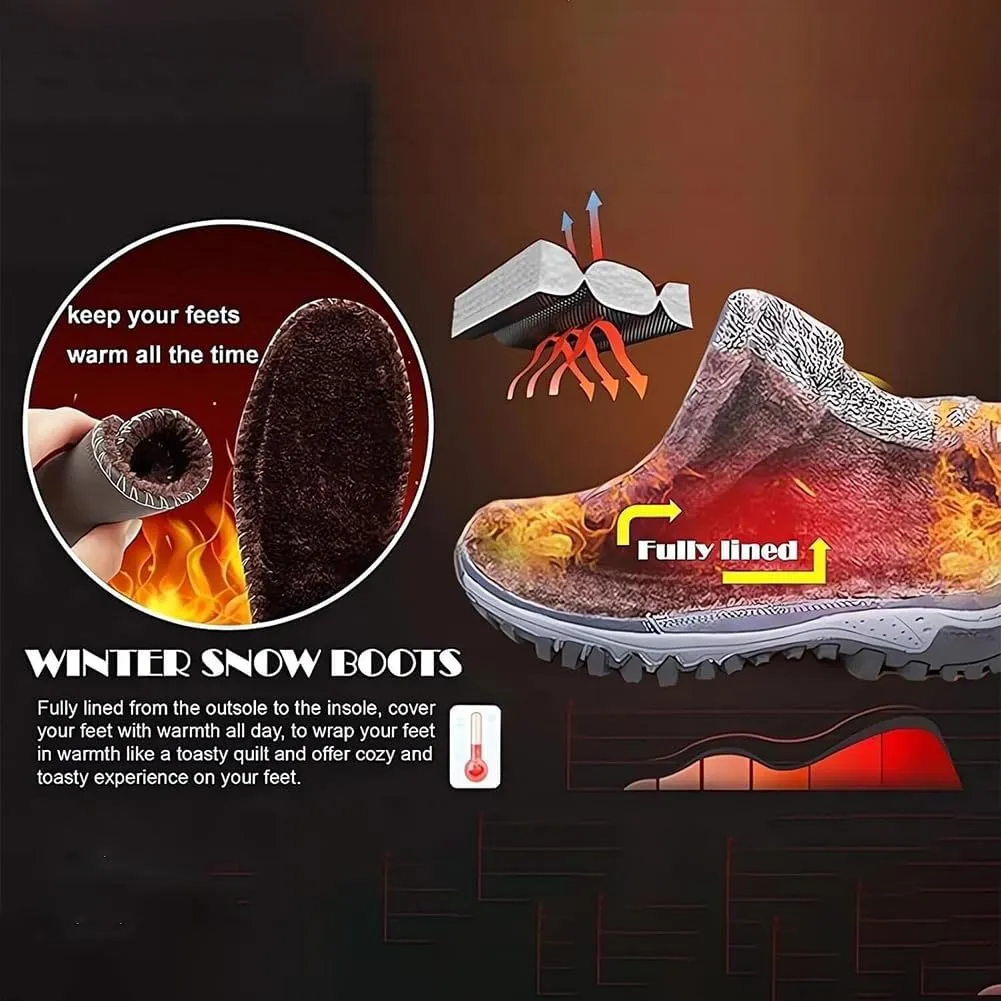 Winter Boots for Women Waterproof Non Slip, Warm Fur Lined Booties for Unisex, Thick Snow Boots, Outdoor Hiking Shoes