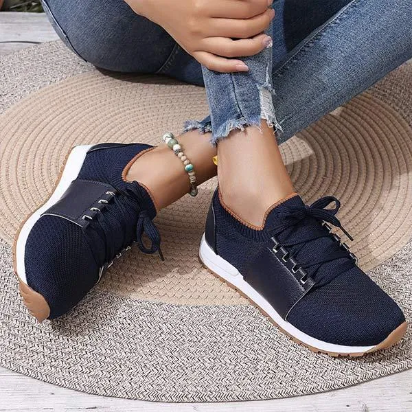 Women's Flat Lace Up Casual Sneakers 86622294C