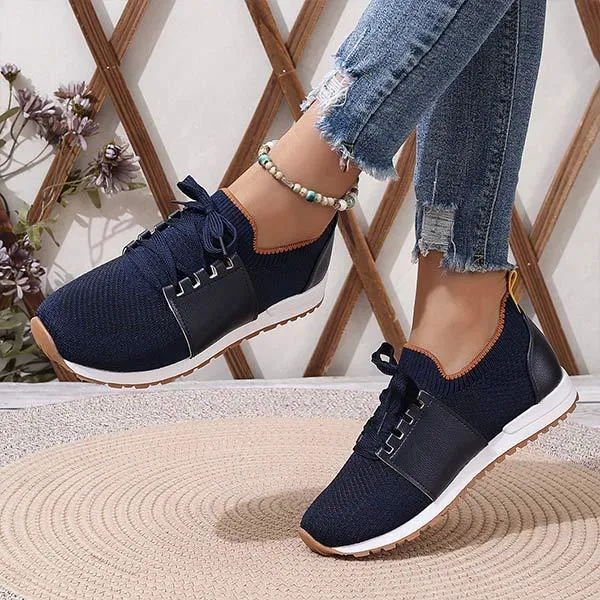 Women's Flat Lace Up Casual Sneakers 86622294C