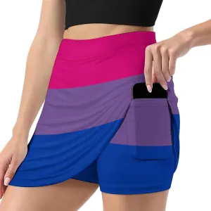 Women's High Waist A-line Short Trouser Skirt Casual Light Proof Trouser Skirt with Pocket S-3XL