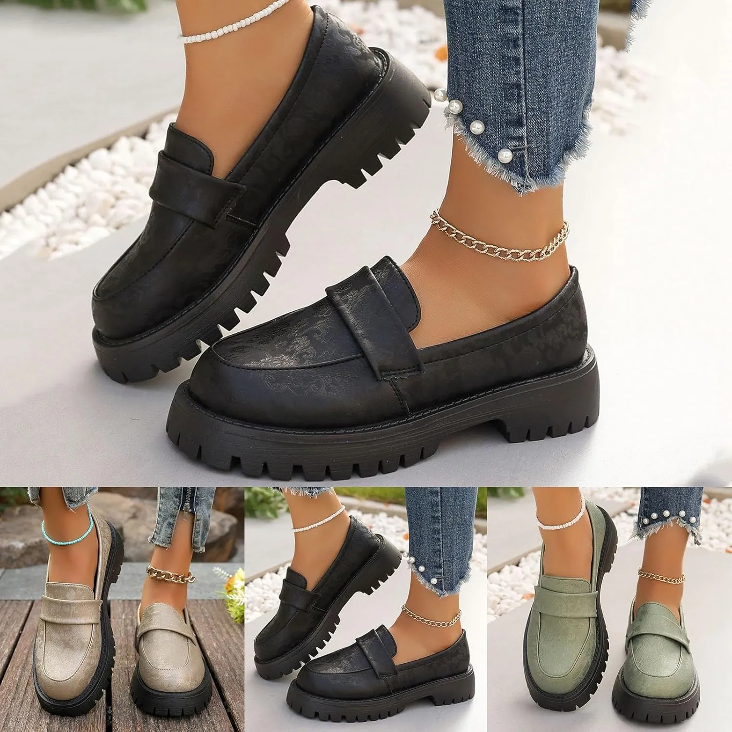 Womens Penny Loafers Comfortable Dressy Arch Support Walking Shoes Breathable Driving Loafers Casual Slip On Shoes
