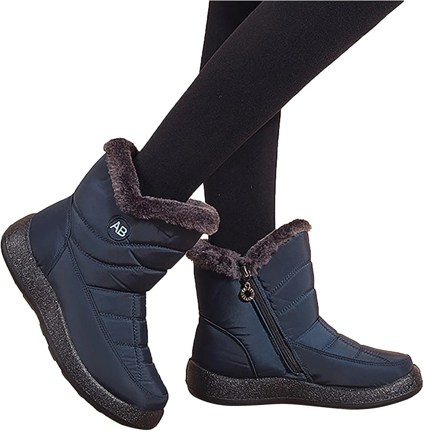 Women's Snow Boots Waterproof Insulated Snow Booties for Women Waterproof Snow Boots for Women 7.5 Wide Women's Winter Booties Slippers Tall Winter Boots for Women with Heel