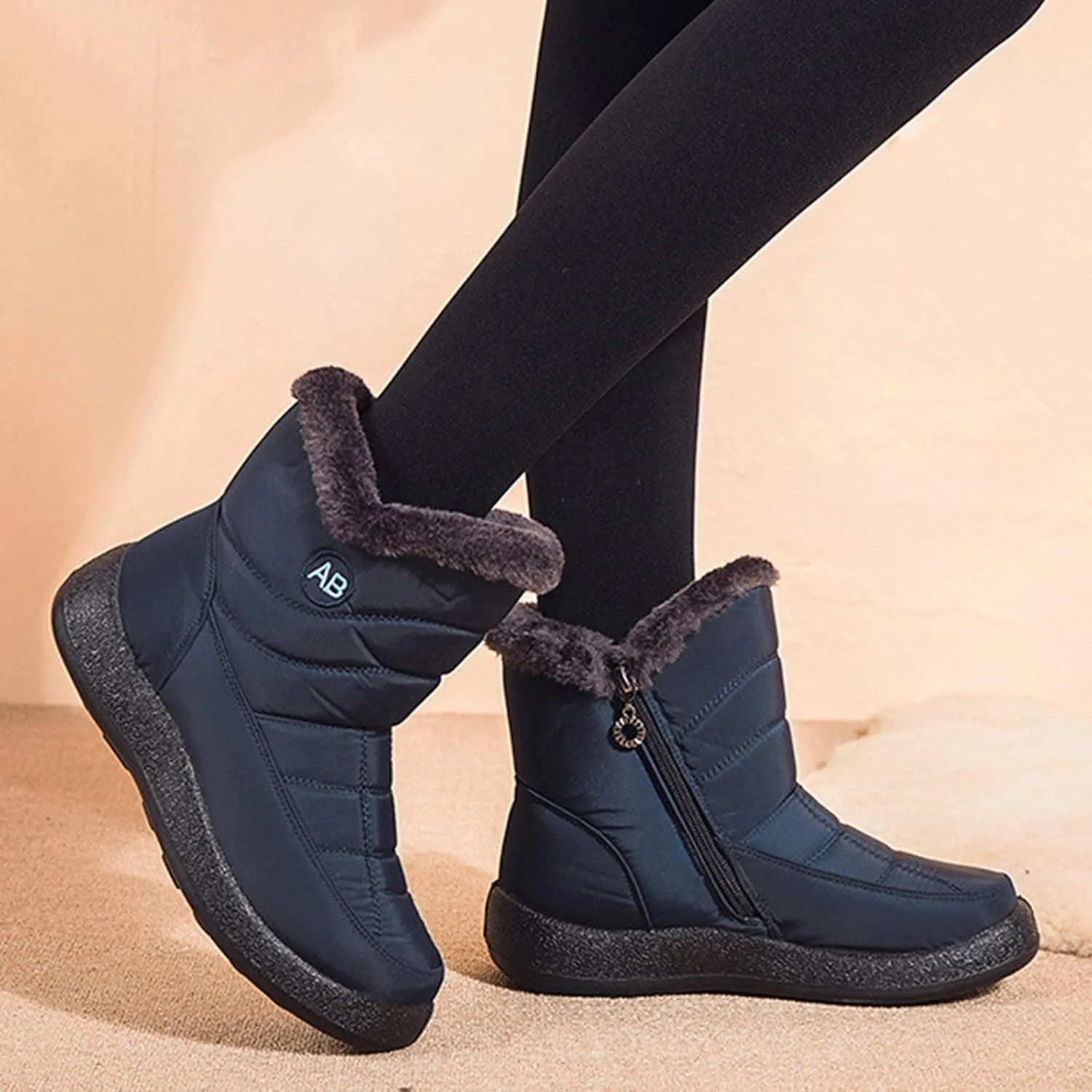 Women's Snow Boots Waterproof Insulated Snow Booties for Women Waterproof Snow Boots for Women 7.5 Wide Women's Winter Booties Slippers Tall Winter Boots for Women with Heel