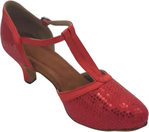 Women's Suede Sole Performance Sequins Ballroom Dance Shoes Latin Salsa Wedding Shoes