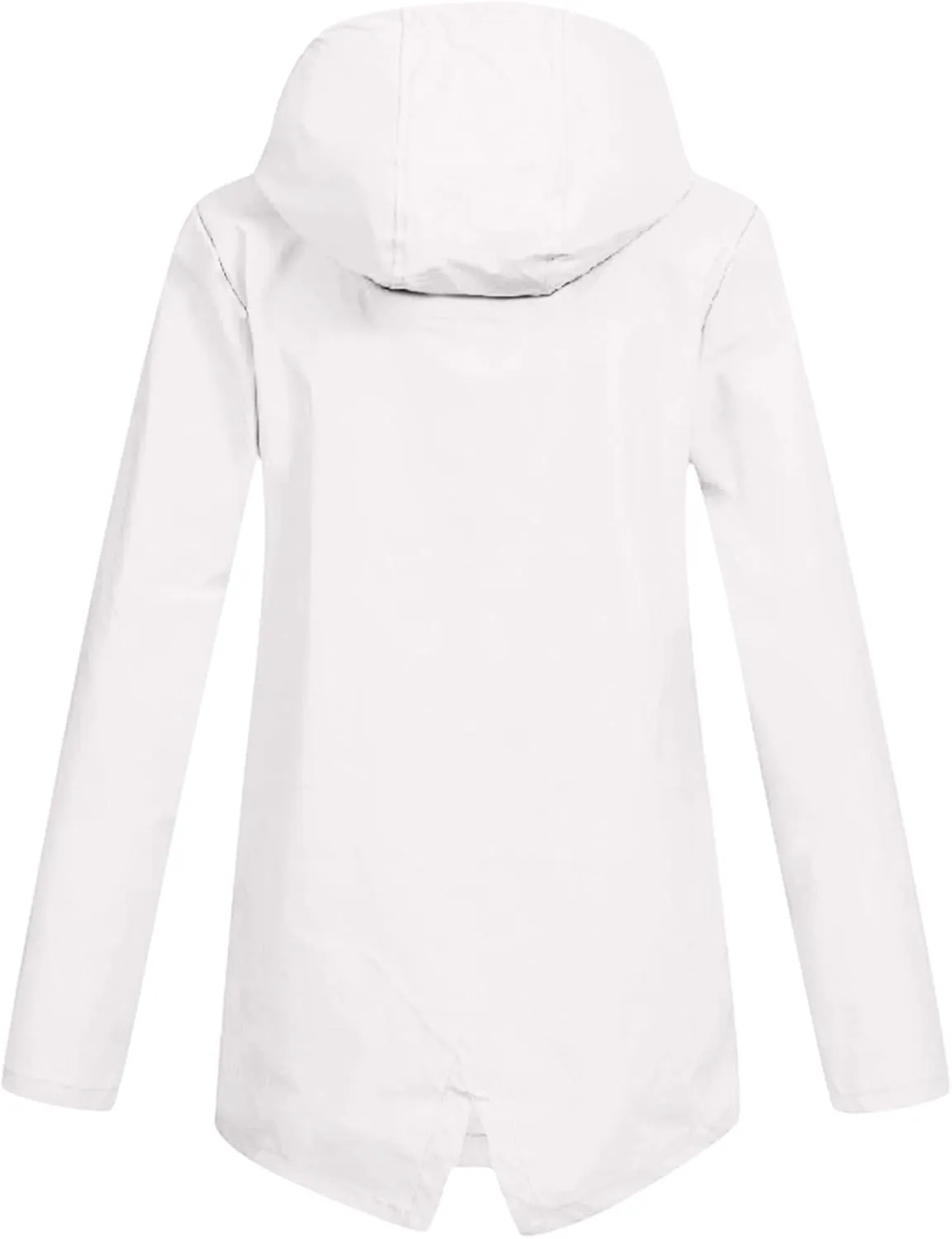 Women's Waterproof Windbreaker Long Rain Jacket with Hood Raincoats Lightweight Hooded Raincoat for Hiking Travel Outdoor