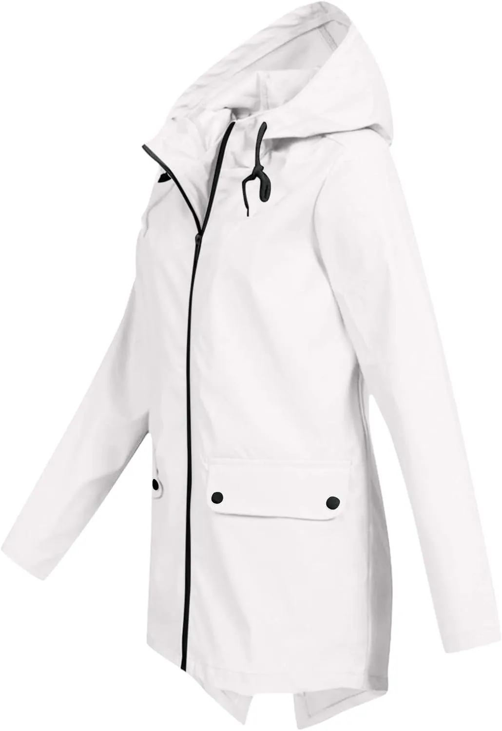 Women's Waterproof Windbreaker Long Rain Jacket with Hood Raincoats Lightweight Hooded Raincoat for Hiking Travel Outdoor