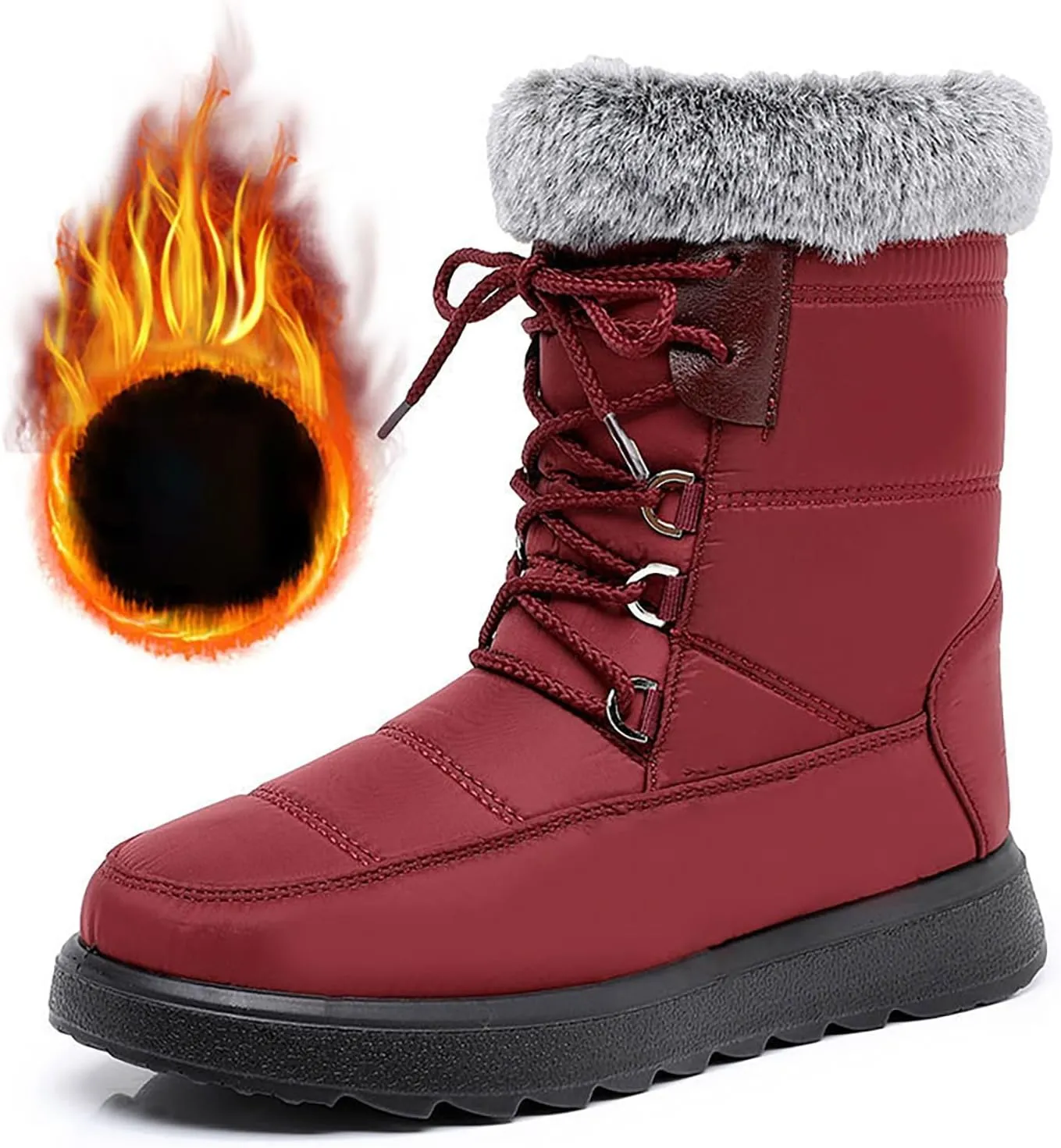 Women's Winter Boots Wide Width Leather Ankle Boots for Women Low Heel for Winter Womens Boots Winter Snow Shoes for Women Snow Boots Women Wide of Today