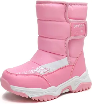 YUKTOPA Kids Boys Girls Outdoor Snow Boots Winter Fur Lined Warm Boots Walking Shoes