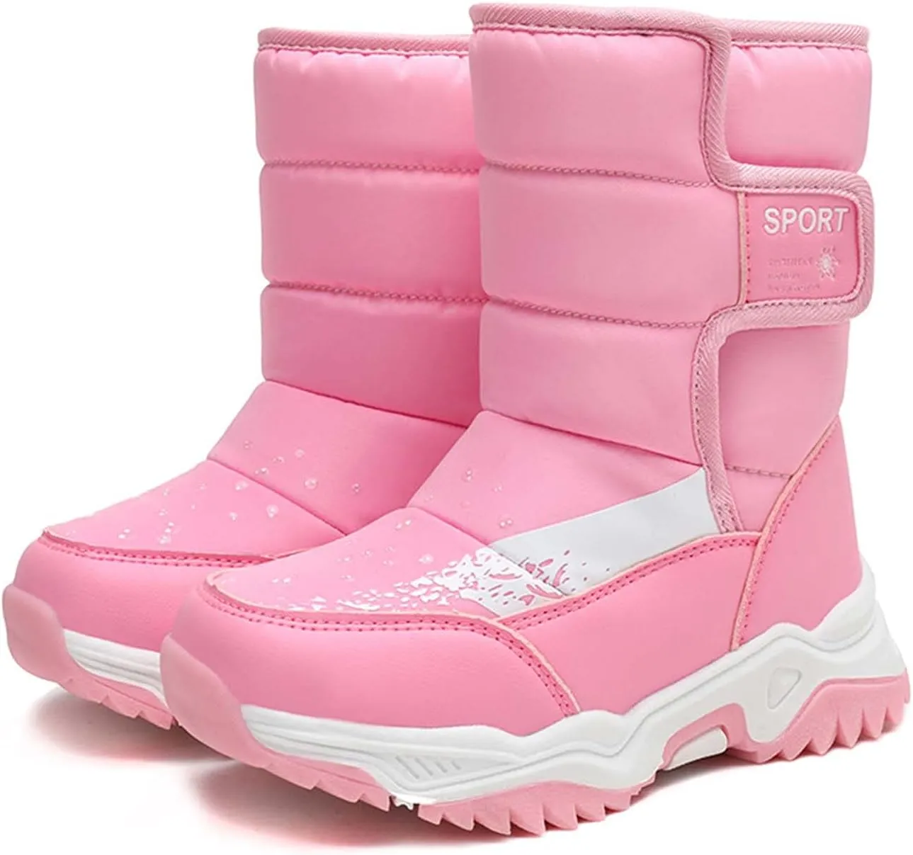 YUKTOPA Kids Boys Girls Outdoor Snow Boots Winter Fur Lined Warm Boots Walking Shoes
