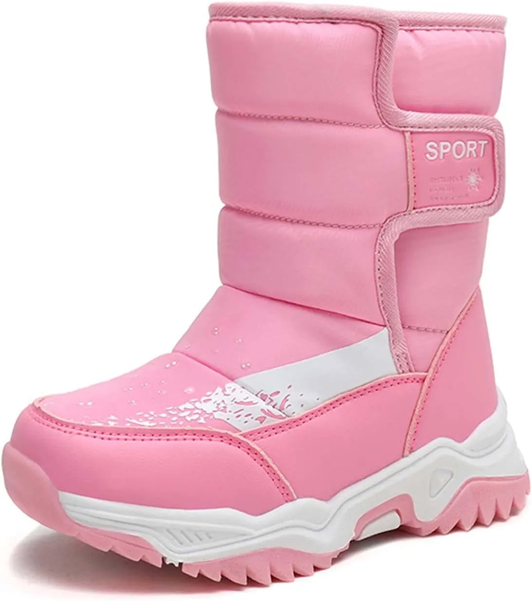 YUKTOPA Kids Boys Girls Outdoor Snow Boots Winter Fur Lined Warm Boots Walking Shoes