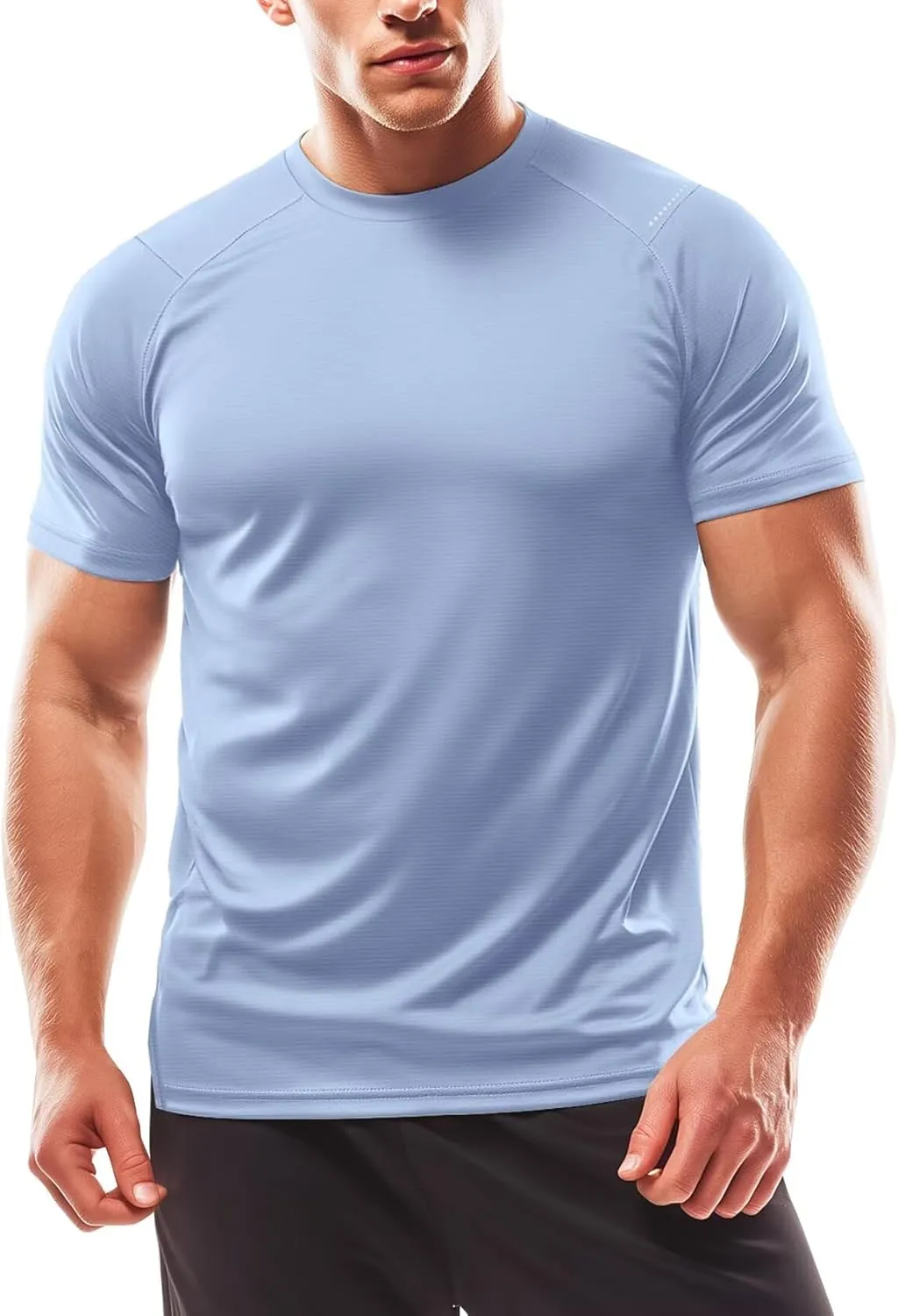 Zengjo Mens Workout Shirts Quick Dry Short Sleeve Athletic Tee Moisture Wicking Top for Running Gym Fitness Training