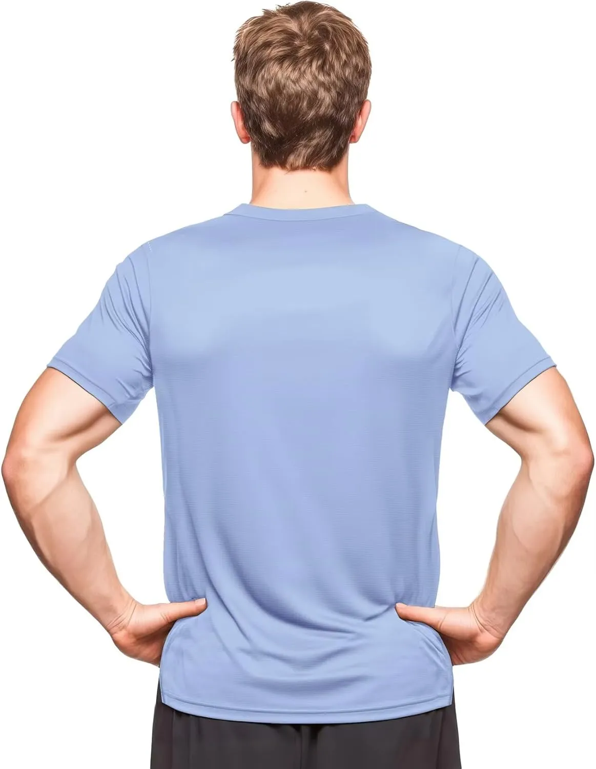 Zengjo Mens Workout Shirts Quick Dry Short Sleeve Athletic Tee Moisture Wicking Top for Running Gym Fitness Training