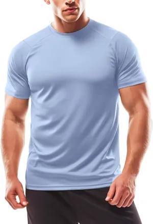 Zengjo Mens Workout Shirts Quick Dry Short Sleeve Athletic Tee Moisture Wicking Top for Running Gym Fitness Training