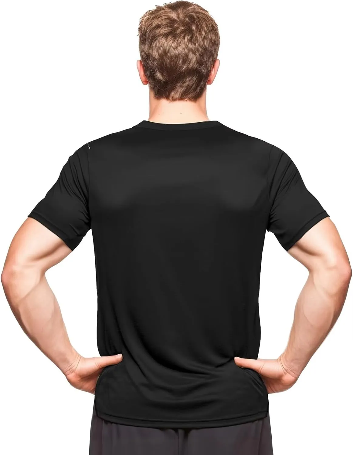 Zengjo Mens Workout Shirts Quick Dry Short Sleeve Athletic Tee Moisture Wicking Top for Running Gym Fitness Training
